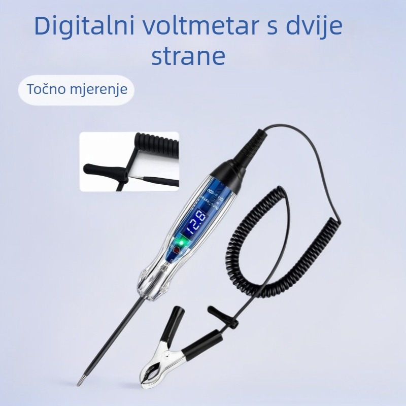 Automobilski mjerač napona 3-60V s dvostrukim digitalnim zaslonom, detektor automobilskih električnih krugova, model 836, radna temperatura 0-100°C