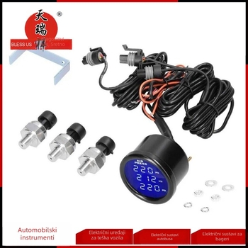 Tianruixiang LED digitalni automobilski instrument s tri zaslona, mjerenje tlaka zraka, model Liquid Crystal Barometer, univerzalna primjena