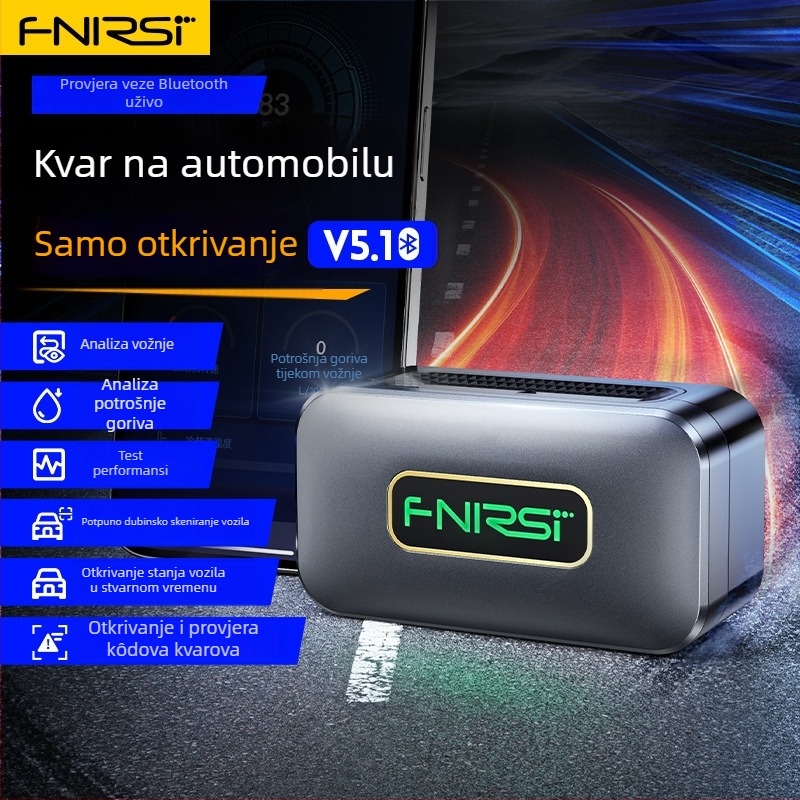 Fnirsi FD10 automobilni OBD2 Bluetooth 5.1 dijagnostički alat za motor s kodovima kvarova, ugrađen u vozilo