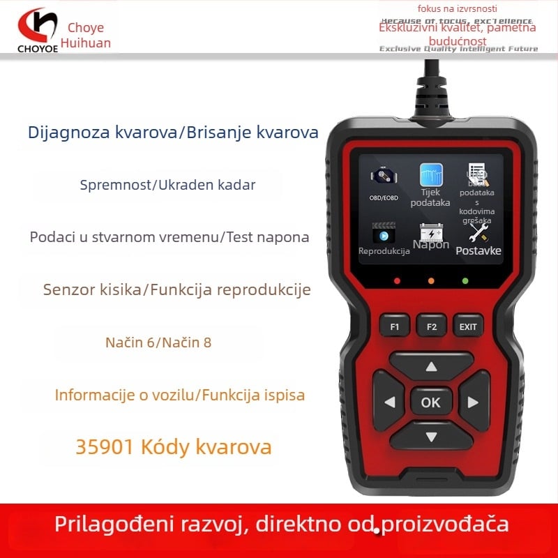 V519 OBD2 ELM327 uređaj za otkrivanje kvarova automobila s ALL sustavom, napajanje 12V, radna temperatura 50°C