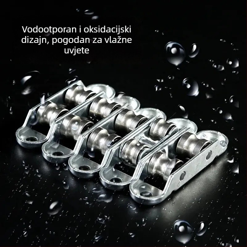 Stari stil plastično-čelični prozorski valjak s vodilicom i tračnicom, 88 klizni prozor i vrata — Nehrđajući čelik; radijus žljeba za užad 1; vanjski promjer 1; promjer osovine 1