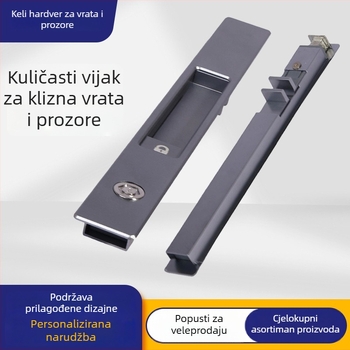 Aluminijski brava za klizna vrata i prozore, model C019S, jednostrani automatski zatvarač, pogodan za staklena klizna vrata i prozore