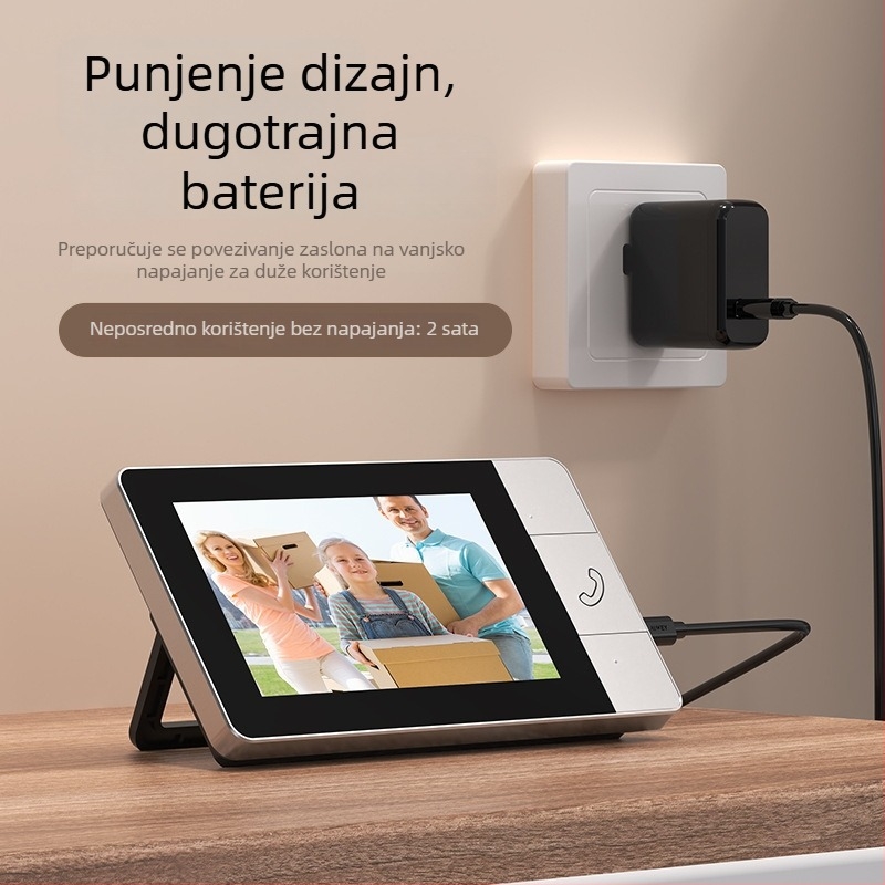 Video zvono na vrata Nt601a s unutarnjim zaslonom, dvosmjerna video komunikacija, HD noćno vidjenje, USB napajanje 5V