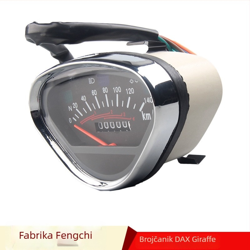 Motociklistička instrument ploča: brzomjer 0–160 km/h, tahometar do 13000 rpm; model 32580; metal; univerzalna kompatibilnost