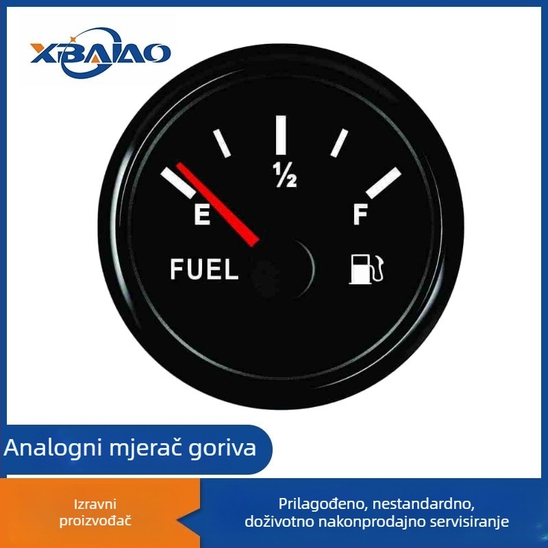 Mjerač razine goriva 12/24V – ABS kućište, signal 0–190Ω, za automobil, brod i jahtu