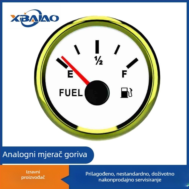 Mjerač razine goriva 12/24V – ABS kućište, signal 0–190Ω, za automobil, brod i jahtu