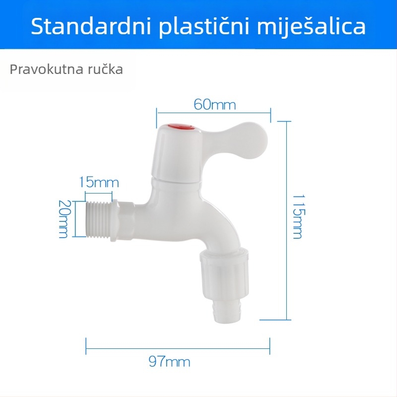 Plastična slavina za perilicu rublja sa zaključavanjem, DSFM-301, keramički jezgreni ventil, CE certifikat