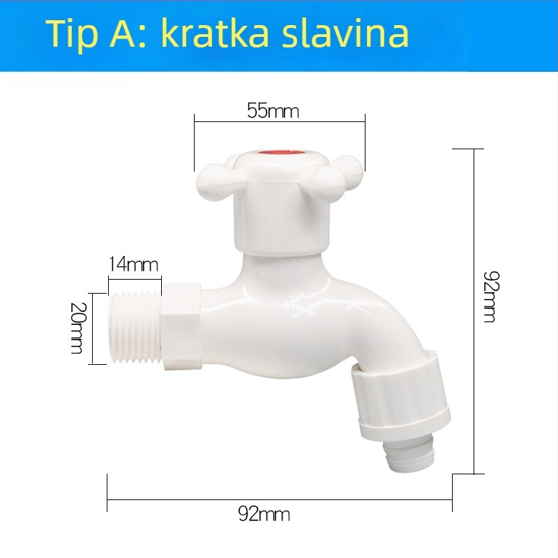 Plastična slavina za perilicu rublja sa zaključavanjem, DSFM-301, keramički jezgreni ventil, CE certifikat