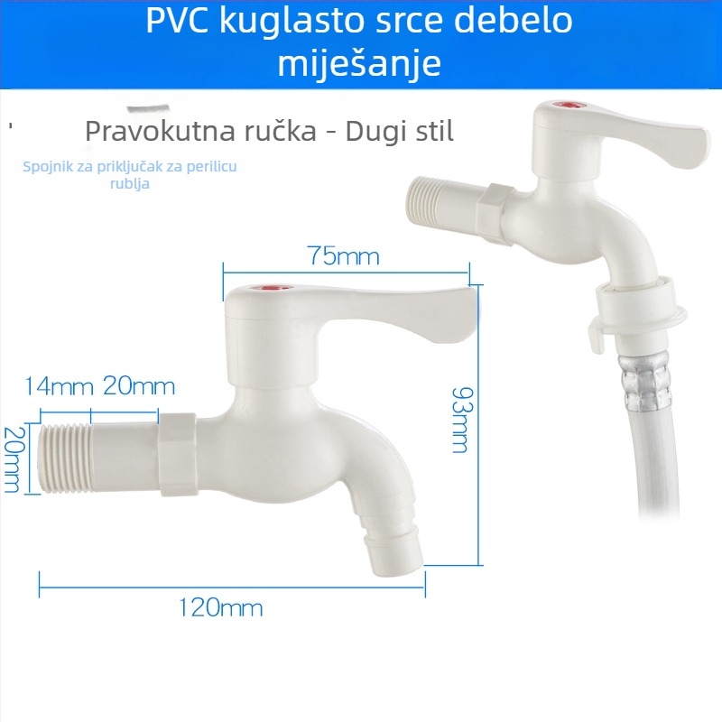 Plastična slavina za perilicu rublja sa zaključavanjem, DSFM-301, keramički jezgreni ventil, CE certifikat
