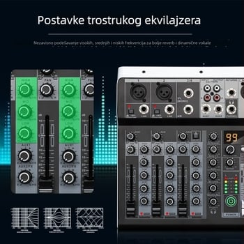 ZXI 4-kanalna Bluetooth USB mini mikser s ugrađenom zvučnom kartom za pozornicu i prijenos uživo