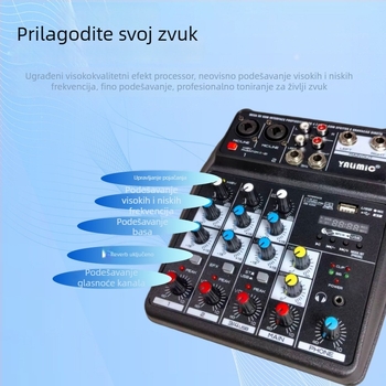 Yalimic 4-kanalni USB Bluetooth audio miks za snimanje na računalu i prijenos uživo