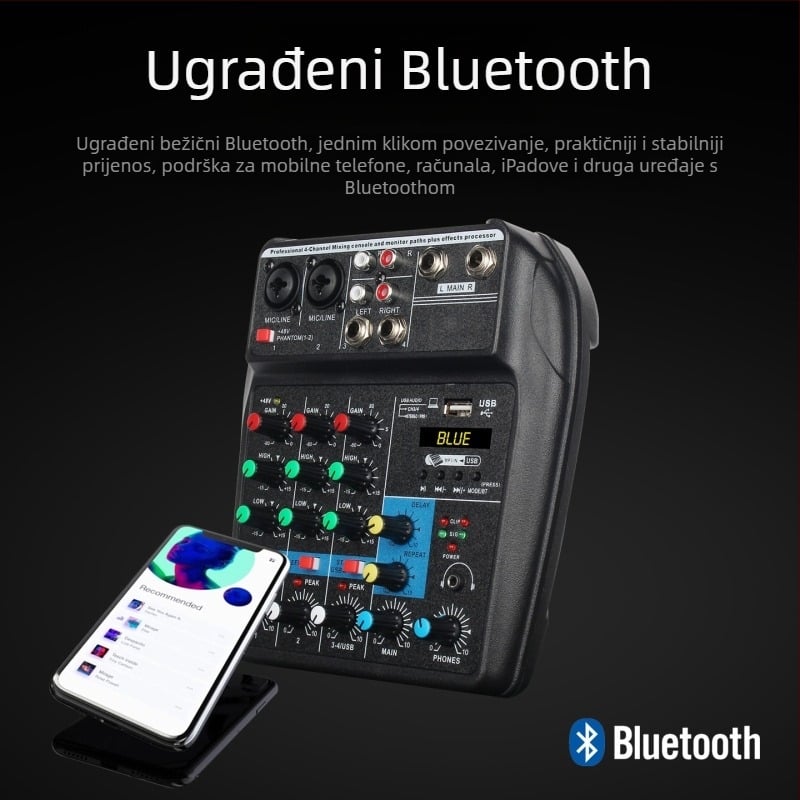 Nothing profesionalni mikser s 4 kanala, Bluetooth i vanjskim reverbom za live nastupe