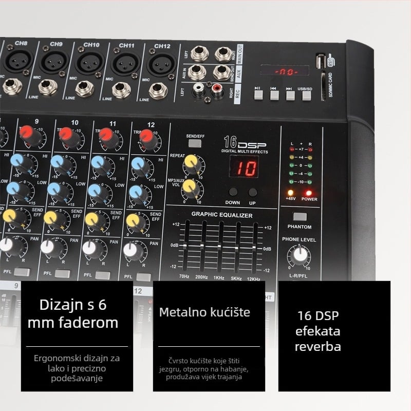 PMX kompaktni mikser s ugrađenim pojačalom, Bluetoothom i USB ulazom za vanjske vjenčane prijenose