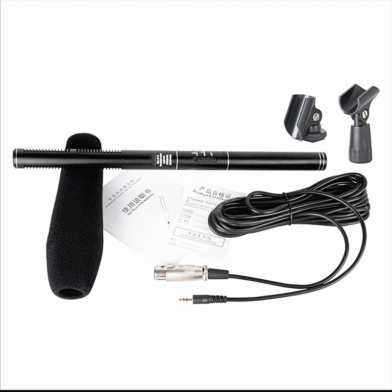 Profesionalni mikrofon za snimanje za DSLR i mobilne kamere, raspon frekvencija 40 Hz–20 kHz, SNR ≥75 dB, napajanje 3V, zamjenjiva baterija, trajanje baterije 3–6 h