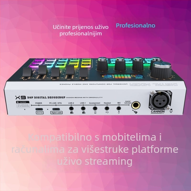 X9 stolni digitalni mikser s USB sučeljem, MIDI ulaz/izlaz, dvostruki kanal, DirectSound 3D