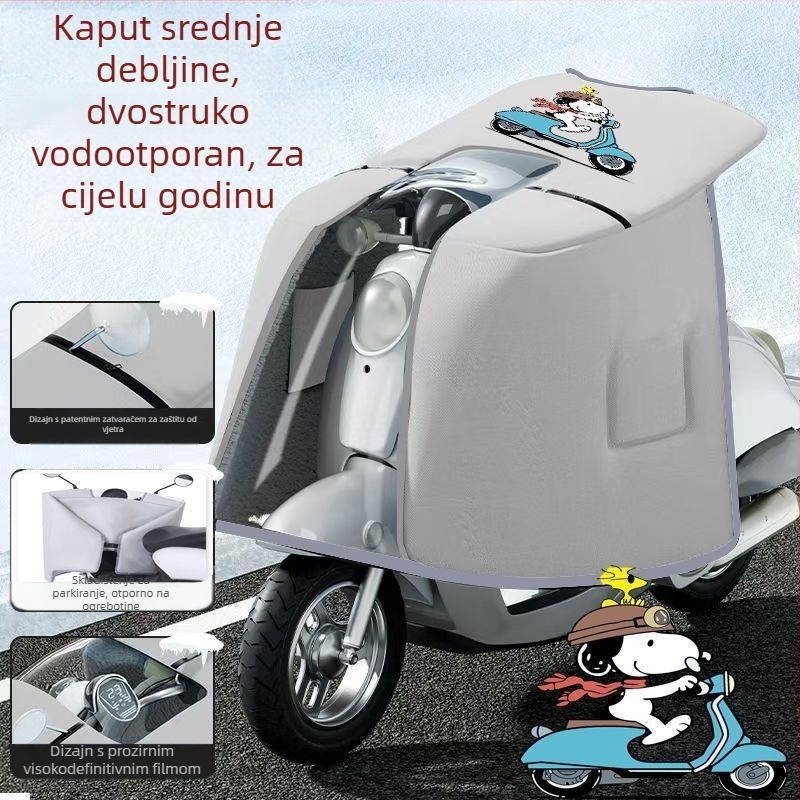 Kapa-stil dvostrano vjetrozaštitna zaštita za električni bicikl, PVC materijal