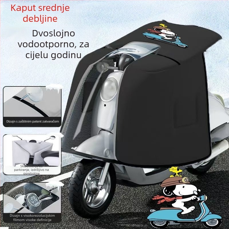 Kapa-stil dvostrano vjetrozaštitna zaštita za električni bicikl, PVC materijal