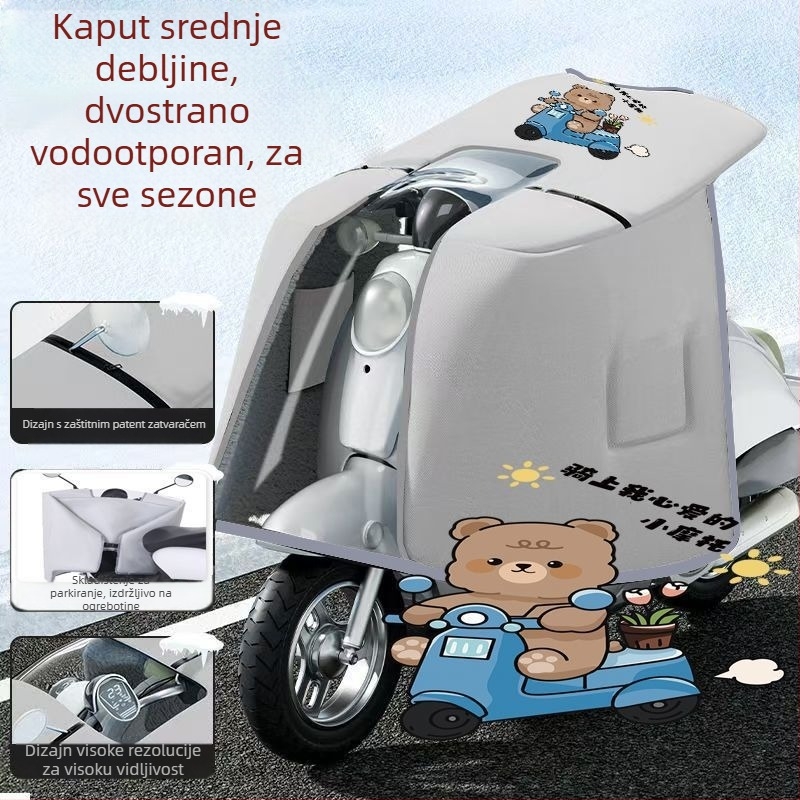 Kapa-stil dvostrano vjetrozaštitna zaštita za električni bicikl, PVC materijal