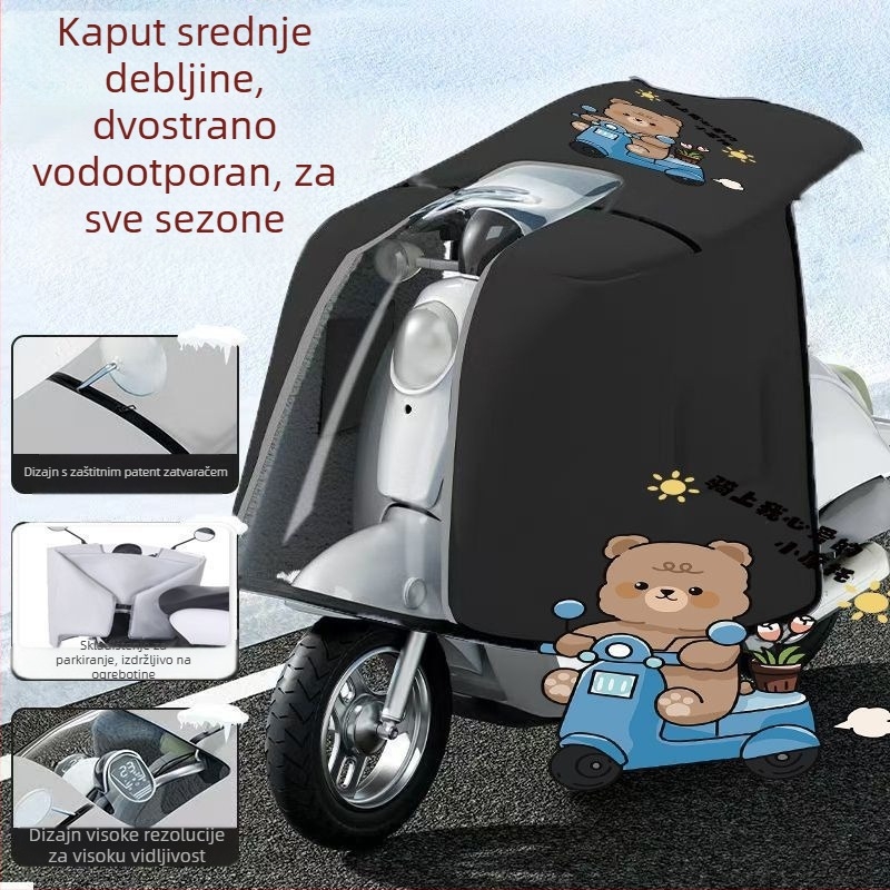 Kapa-stil dvostrano vjetrozaštitna zaštita za električni bicikl, PVC materijal