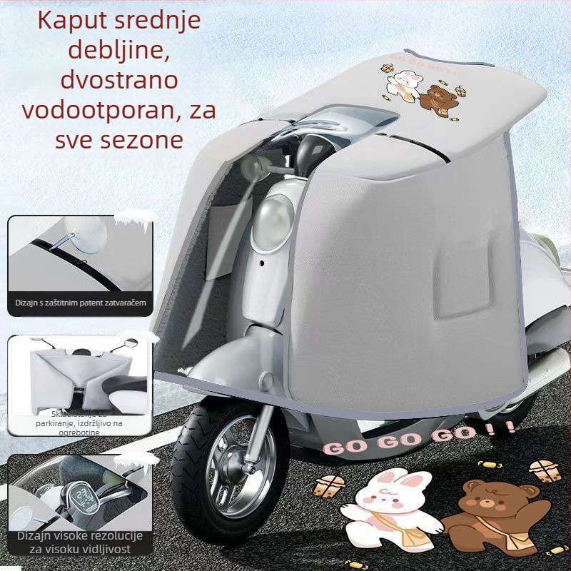 Kapa-stil dvostrano vjetrozaštitna zaštita za električni bicikl, PVC materijal