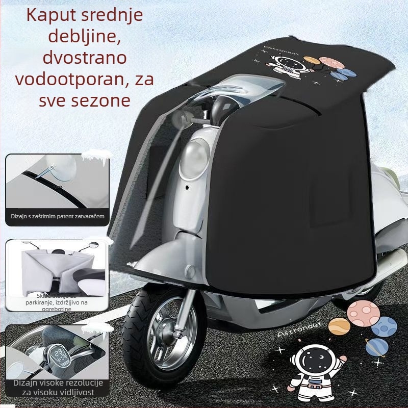 Kapa-stil dvostrano vjetrozaštitna zaštita za električni bicikl, PVC materijal