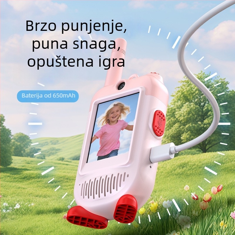 Dječji video interkom na otvorenom, 4G, 1 kanal, 5W, doseg do 1,5 km, Li-ion baterija 650 mAh