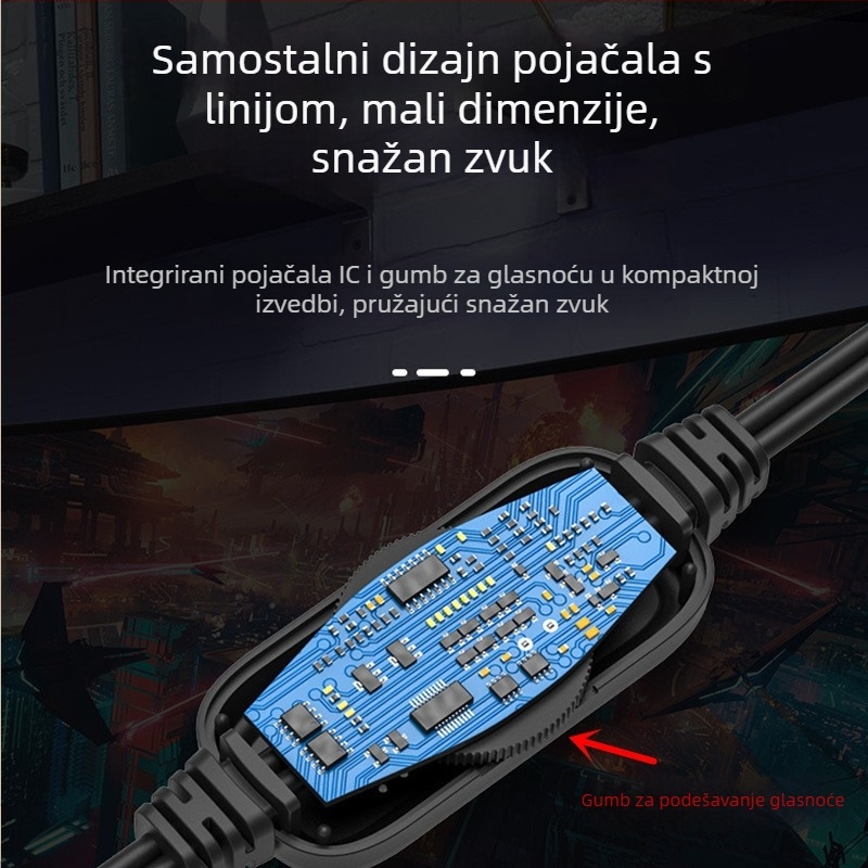 Računalni zvučnik s USB sučeljem, 2-kanalni, 6W, raspon frekvencija 60 Hz-15 kHz, 3,5 mm audio ulaz (USB; 2-kanalan; 6W; 60 Hz-15 kHz; 3,5 mm audio ulaz)