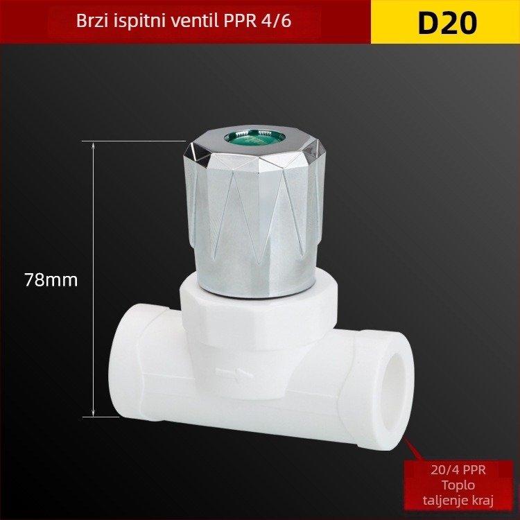 Skriveni PPR ventil s brzim otvaranjem i spojnicama za topljenje