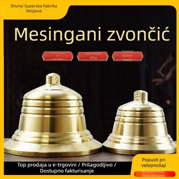 Mosazni zvončić-privjesak — geometrijski oblik, kineski minimalistički stil, dekor za dom, dvorište i ured