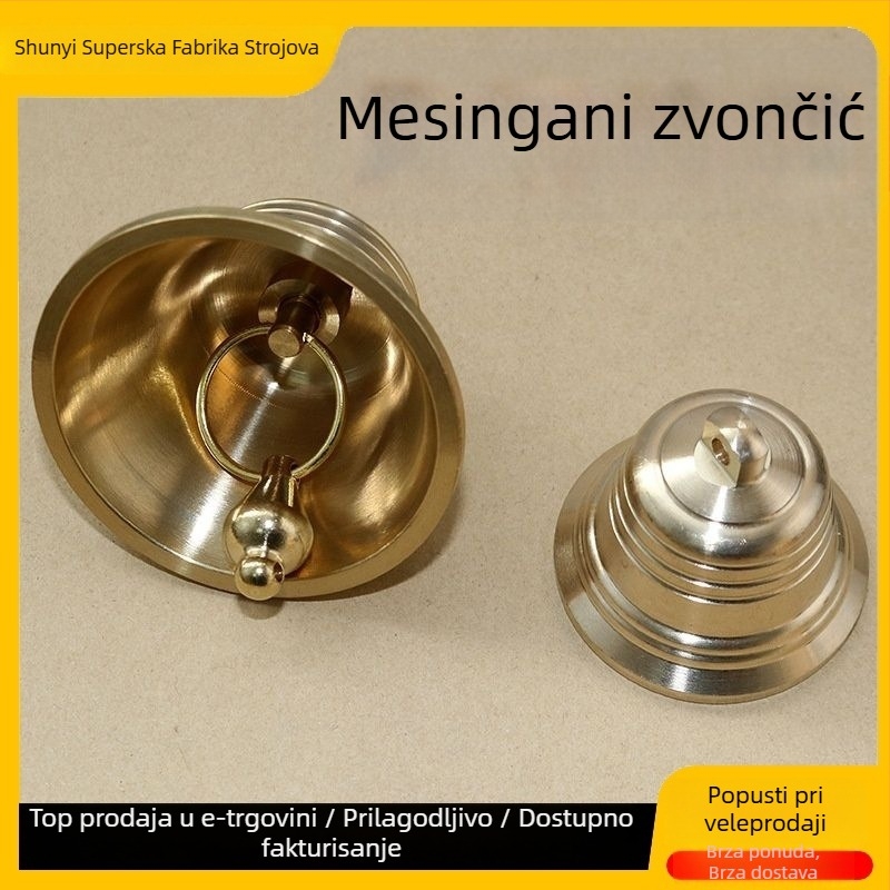 Mosazni zvončić-privjesak — geometrijski oblik, kineski minimalistički stil, dekor za dom, dvorište i ured