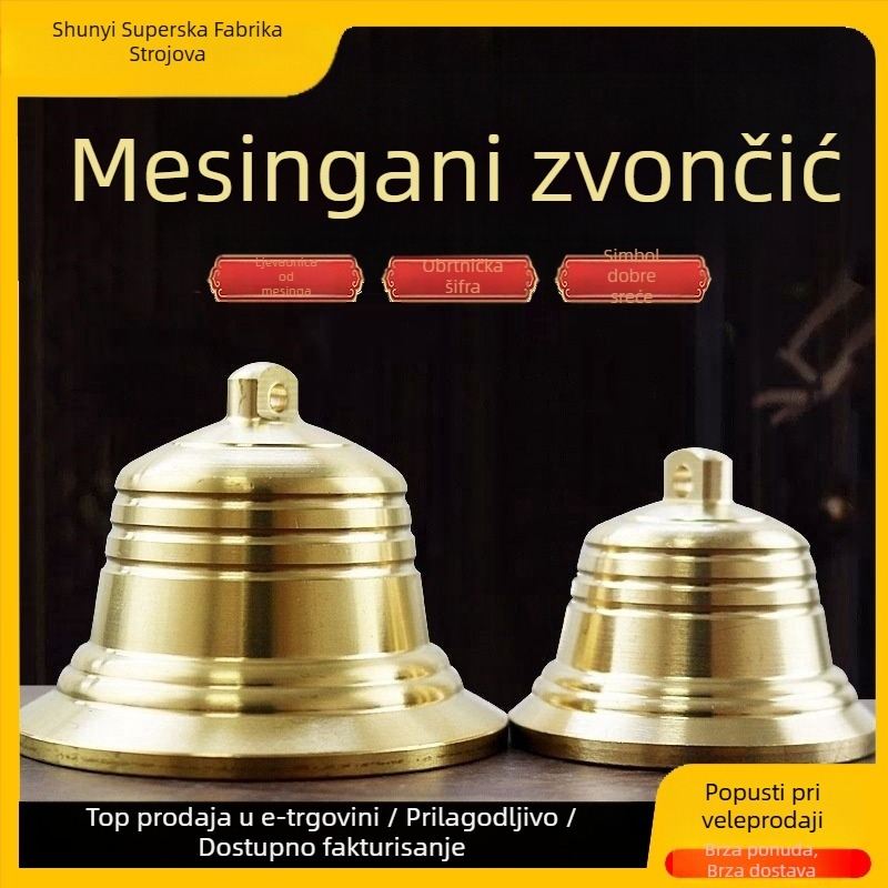 Mosazni zvončić-privjesak — geometrijski oblik, kineski minimalistički stil, dekor za dom, dvorište i ured