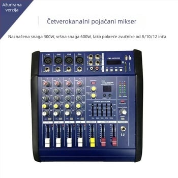 4/6/8/12-kanalni mikser s ugrađenim pojačalom – sve-u-jednom uređaj za vanjske nastupe, karaoke i vjenčanja, audio nadzor