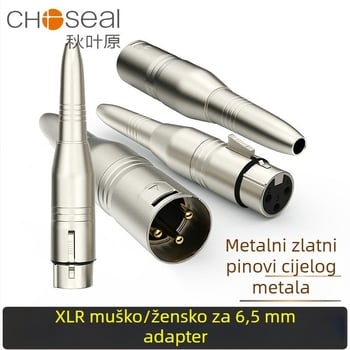 XLR ženski adapter za 6,35 mm zvuk – legura, 500 ciklusa, 1–2 jezgri, za mikrofon i mikser