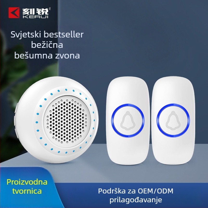 Bežično zvono za vrata, model M523+F55, 100–220 V AC, 50–60 Hz, 52 melodije zvona