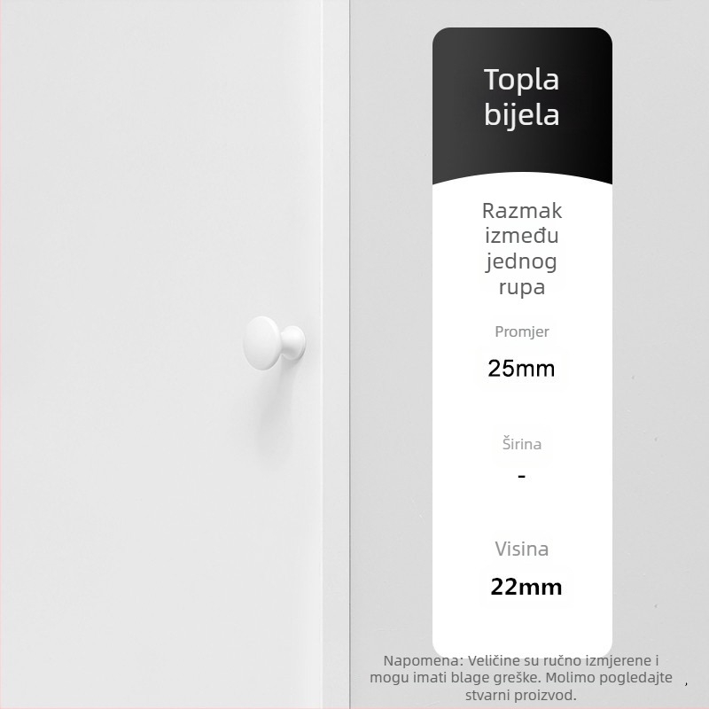Okrugla ručica za ormariće s jednim otvorom – aluminijska legura, nano sprej premaz, za vrata, ladice i garderobu, moderan minimalistički stil