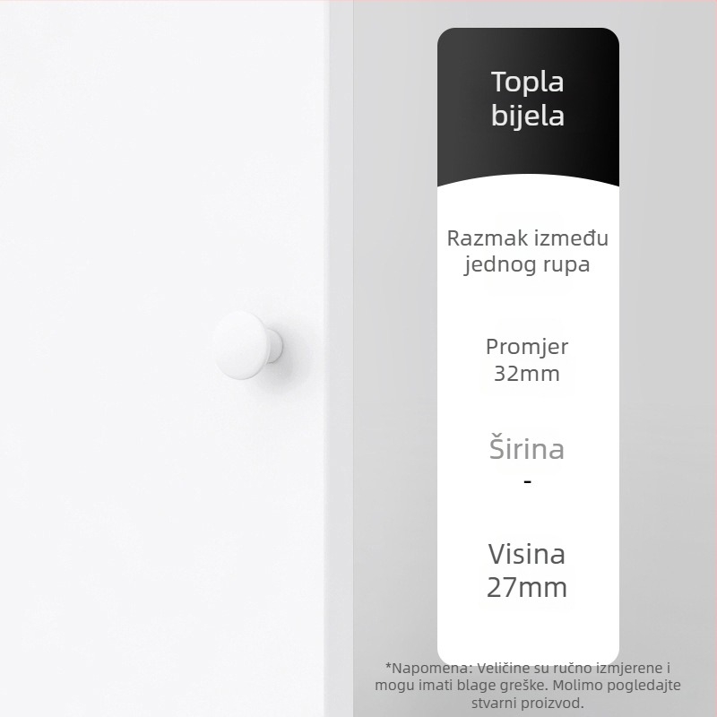 Okrugla ručica za ormariće s jednim otvorom – aluminijska legura, nano sprej premaz, za vrata, ladice i garderobu, moderan minimalistički stil