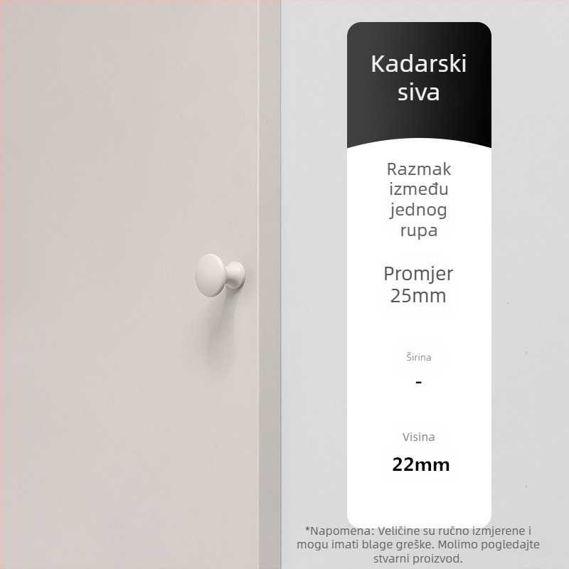 Okrugla ručica za ormariće s jednim otvorom – aluminijska legura, nano sprej premaz, za vrata, ladice i garderobu, moderan minimalistički stil