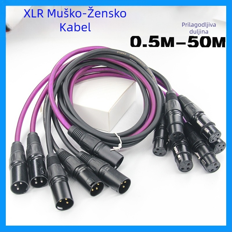 DMX512 scena trostruki Cannon kabel za signalizaciju rasvjete – kabel za rasvjetu, beam, mikser, mikrofon i pojačalo