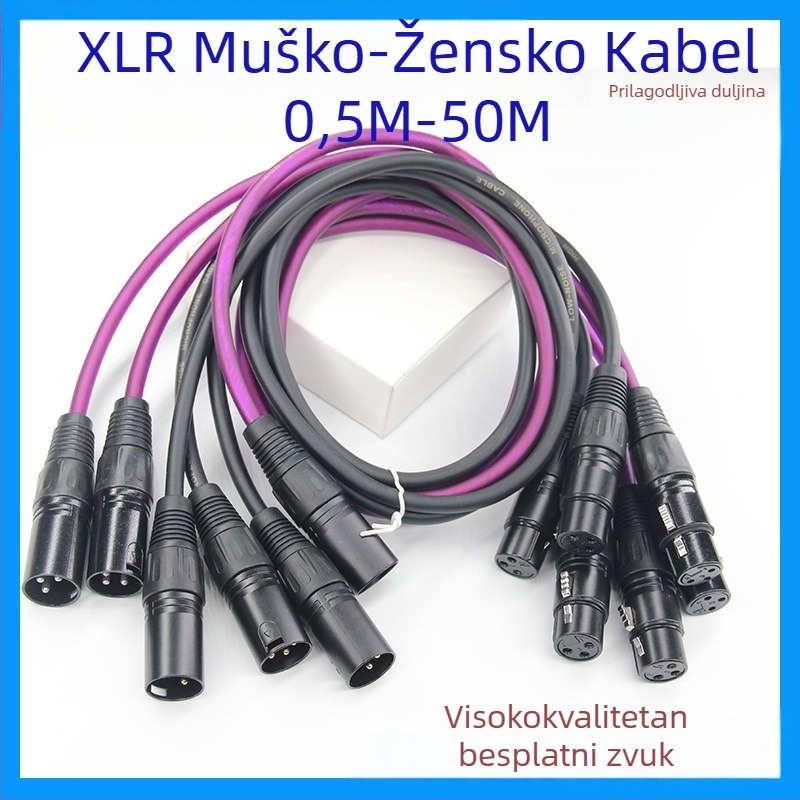 DMX512 scena trostruki Cannon kabel za signalizaciju rasvjete – kabel za rasvjetu, beam, mikser, mikrofon i pojačalo
