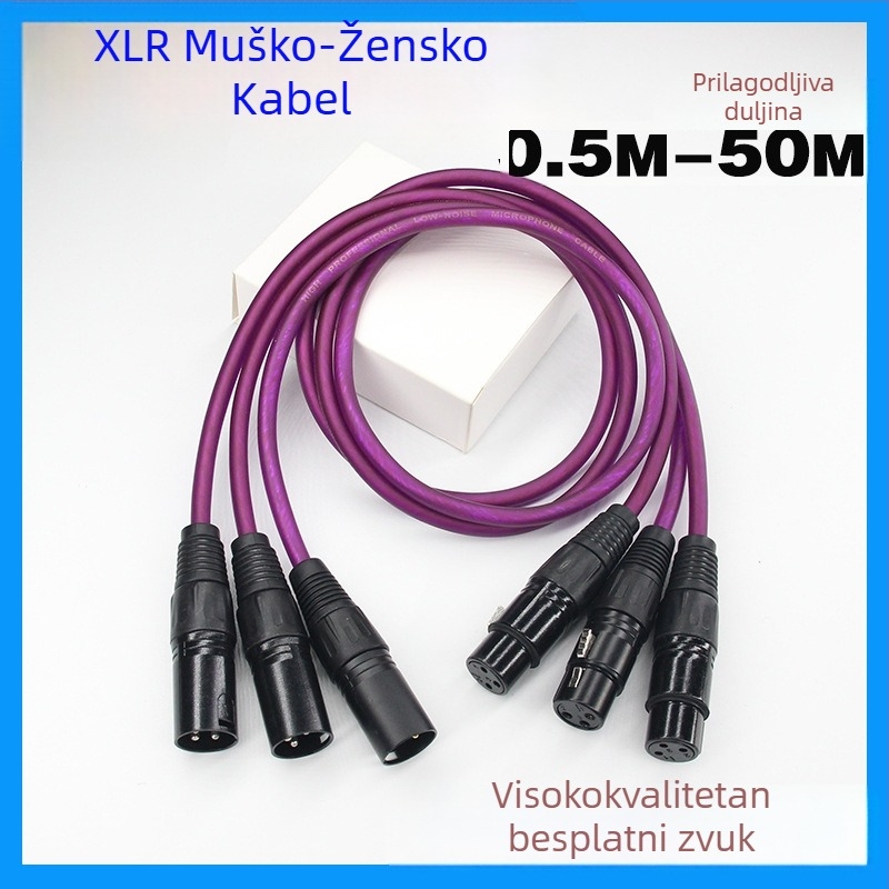 DMX512 scena trostruki Cannon kabel za signalizaciju rasvjete – kabel za rasvjetu, beam, mikser, mikrofon i pojačalo