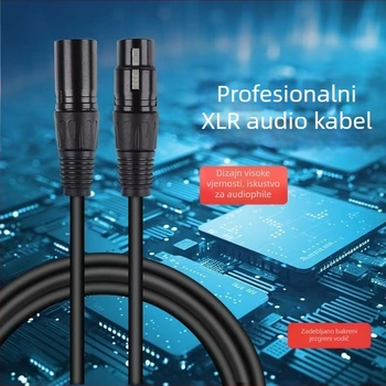 Dvojni XLR audio kabel, zlatni premaz, jezgro od čelika prekriveno bakrom, bakreni vodič
