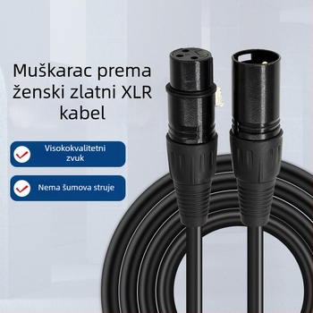 Dvojni XLR audio kabel, zlatni premaz, jezgro od čelika prekriveno bakrom, bakreni vodič