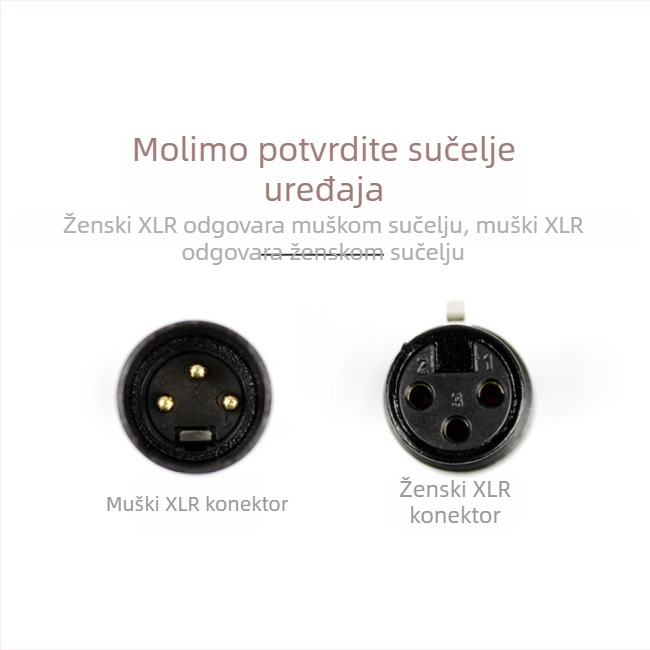 Dvojni XLR audio kabel, zlatni premaz, jezgro od čelika prekriveno bakrom, bakreni vodič