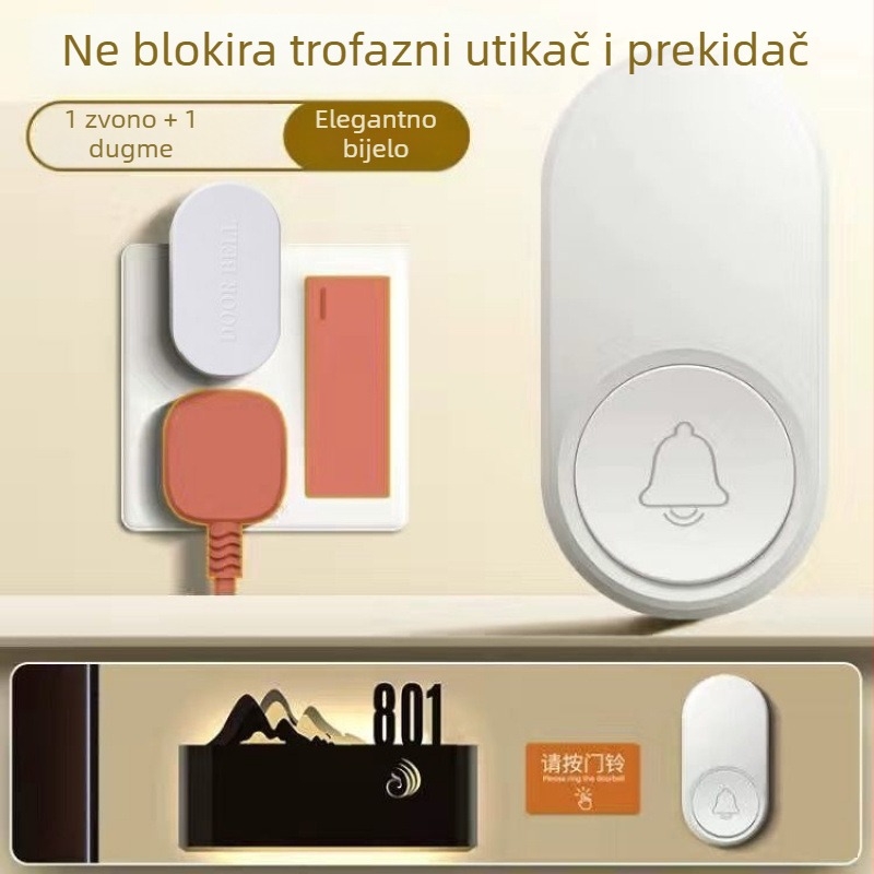 Bežični kućni zvonac – ultradugi domet, snažan Ding-Dong zvuk, uređaj za pozivanje za starije osobe