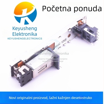 Potenciometar za mikser, ALPS RSA0N11M9A0J, 10 Ω nominalni otpor, push-pull prilagodba, Tip D (indeks), 0,05 W, rezolucija 4 koraka