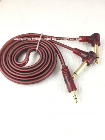 Audio kabel 3,5 mm na dvostruki 6,5 mm, s pozlaćenim konektorima i visokim zaslonom, bakreni vodiči 30×2×12, PVC omotač, mogućnost prilagodbe
