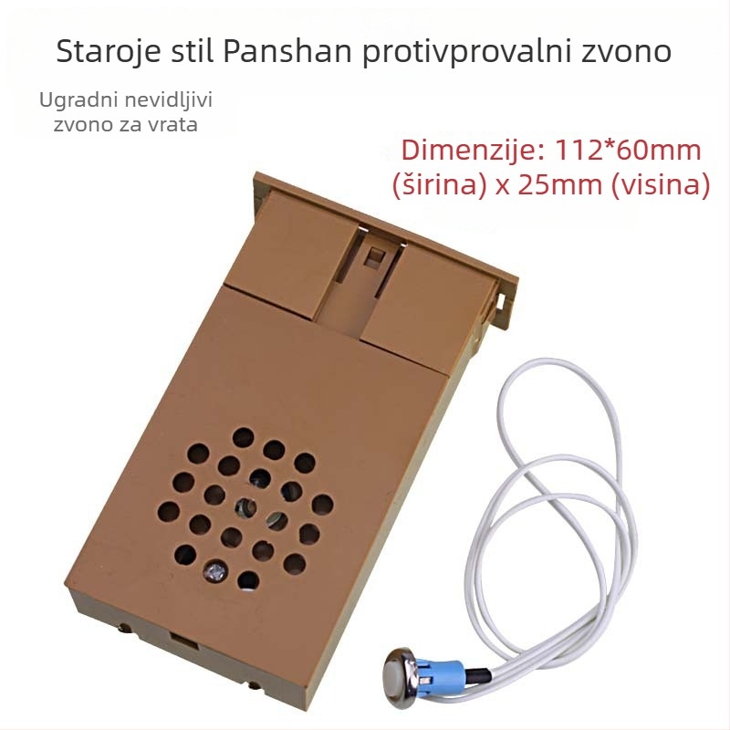 Kućni zvončić za ulazna vrata, analogni Ding-Dong, napajanje 3 AA baterije (4.5V), pogodan za ulazna vrata, bez pametnih funkcija