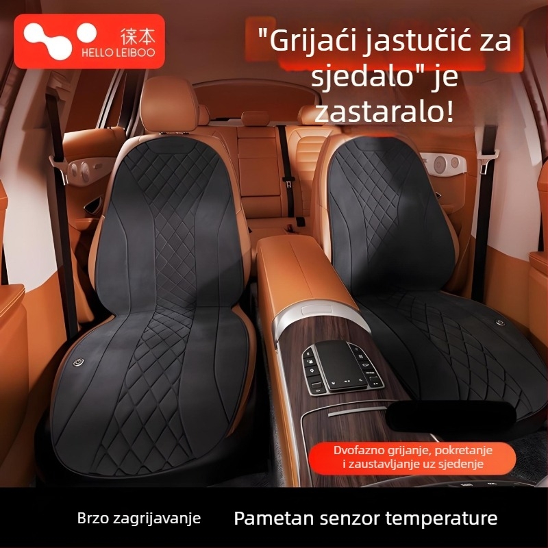 Grafena grijaća navlaka za auto sjedalo – zima, 12V-24V, plišani dio, Leben