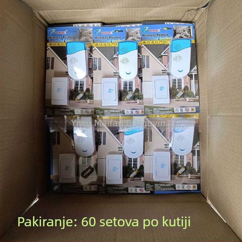 Daljinski bežični zvončić za vrata 822AC, V-ZORR, 110-220V, 16–32 melodija, pogodna za dom i trgovine