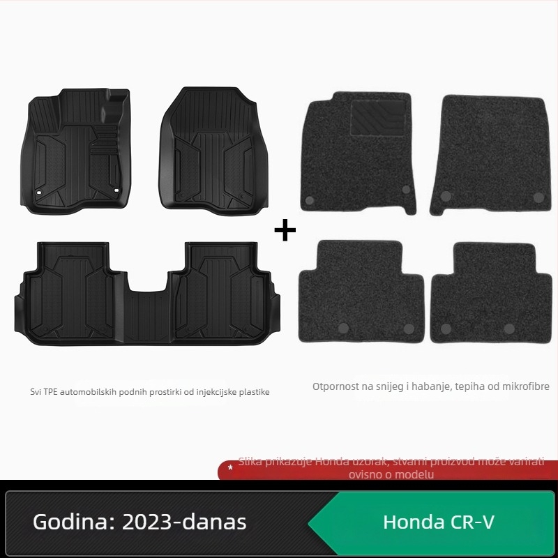 Podne prostirke od TPE, injekcijski oblikovane, kompatibilne s Honda Accord, CR-V, Crosstour, Fit, Lingpai